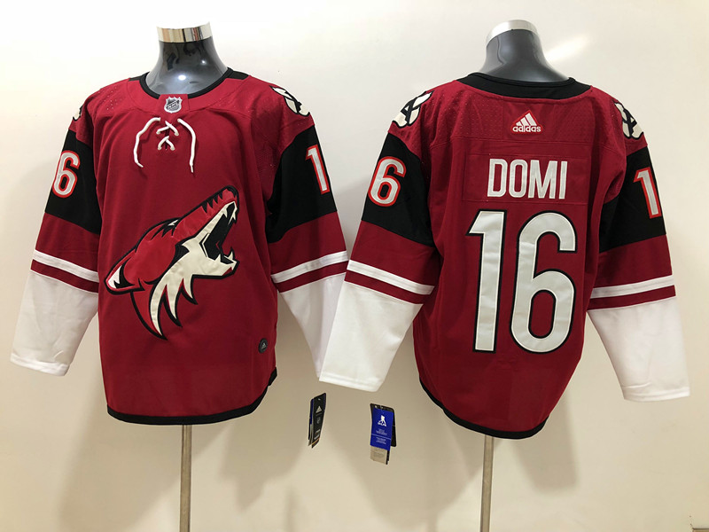 Men's Arizona Coyotes Max Domi #16 Red Breakaway Jersey